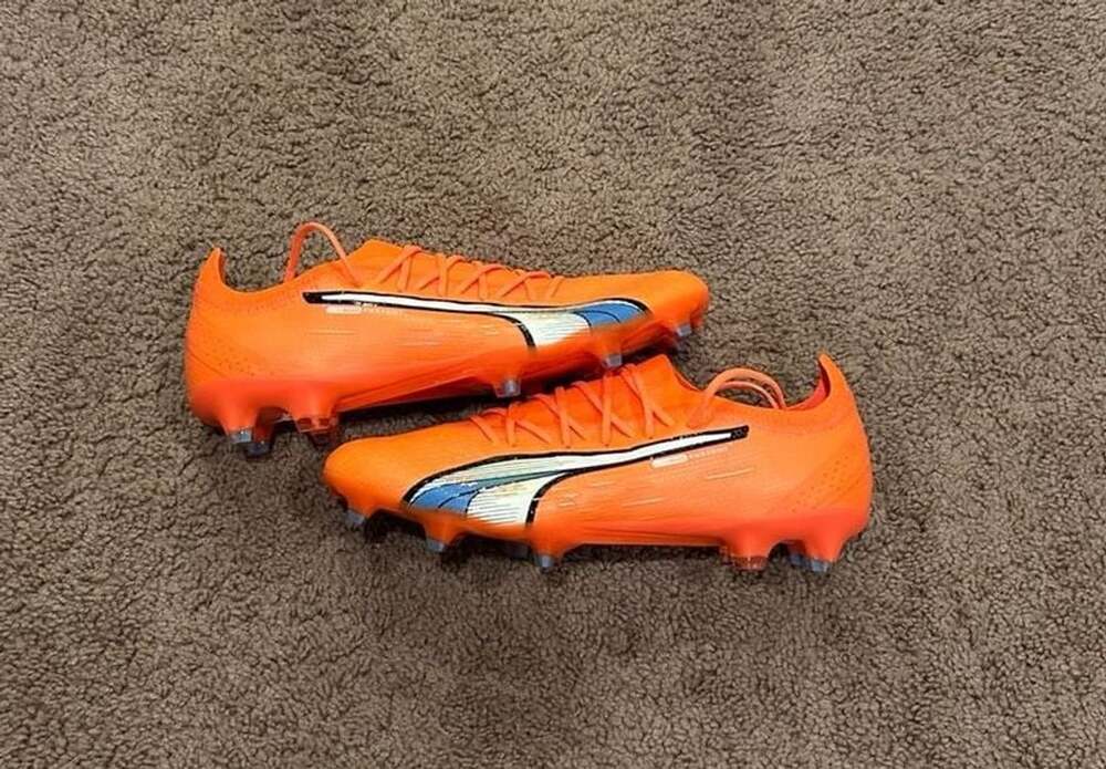 Puma Ultra Ultimate FG/AG Soccer Cleats Size 8.5 Orange Blue Glimmer